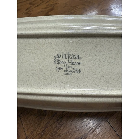 Vintage Mikasa STONE MANOR 13-1/4" Rectangular Baker Serving Dish Japan F5800 - Picture 5 of 7